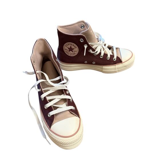 Converse Chuck Star Platform Lift Shoes A03721C Wine Mauve Egret Size 7.5 women - Picture 5 of 10